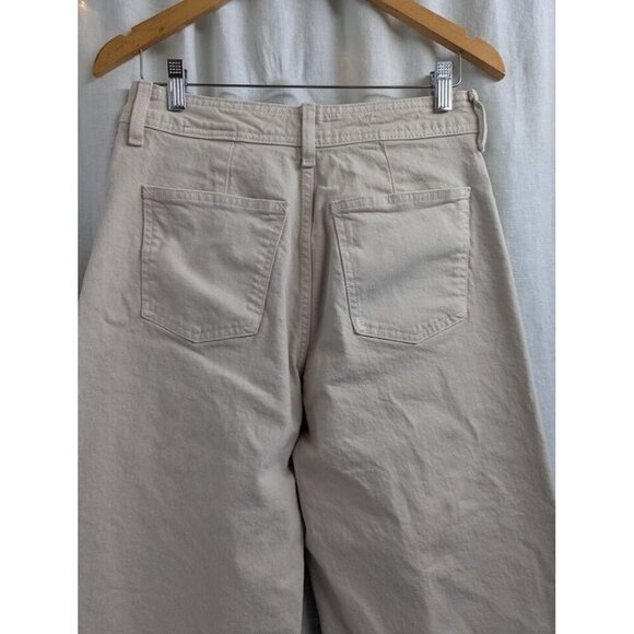 Universal Thread women's size 8 cream ivory sailor wide leg denim pants I2 - Picture 4 of 9